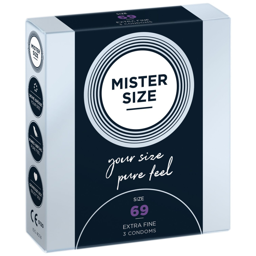 Презервативи Mister Size - pure feel - 69 (3 condoms), товщина 0,05 мм фото 1