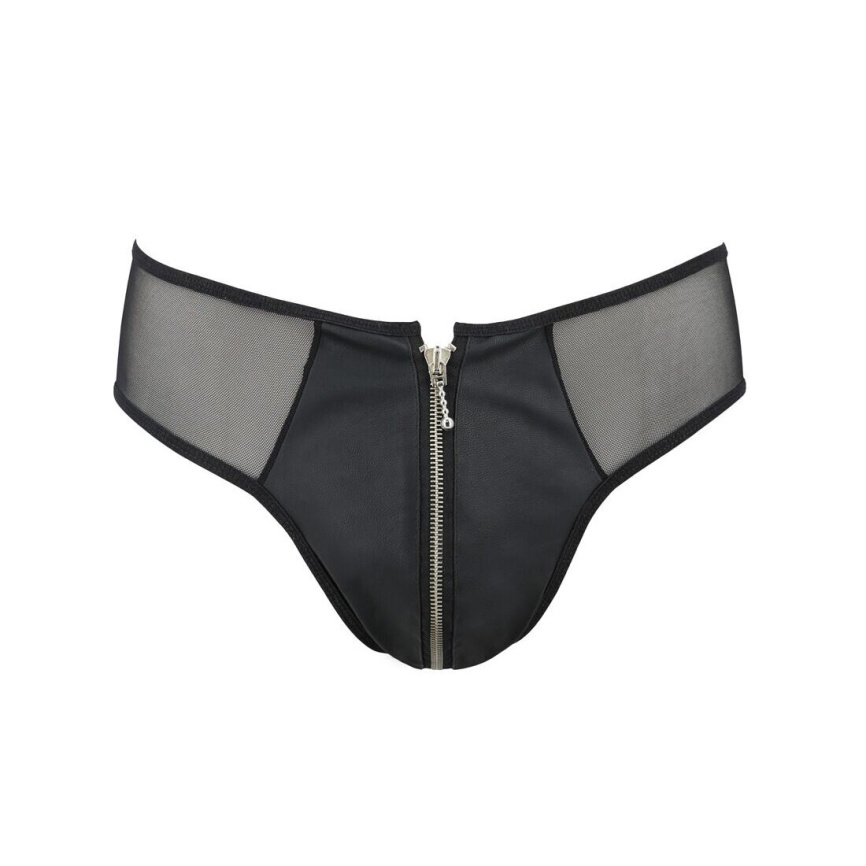 Чоловічі сліпи на блискавці Passion 042 SLIP TIMMY S/M Black, екошкіра, сітка фото 11