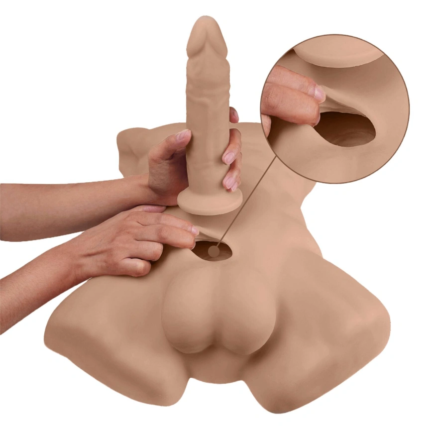 Торс с фаллоимитатором на присоске SilexD Apollo L Male Torso Caramel фото 4