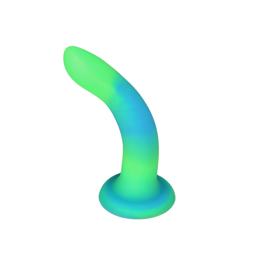 Светящийся в темноте фаллоимитатор ADDICTION Rave 8″ Glow in the Dark Dildo Blue Green, 20,3 см фото 2