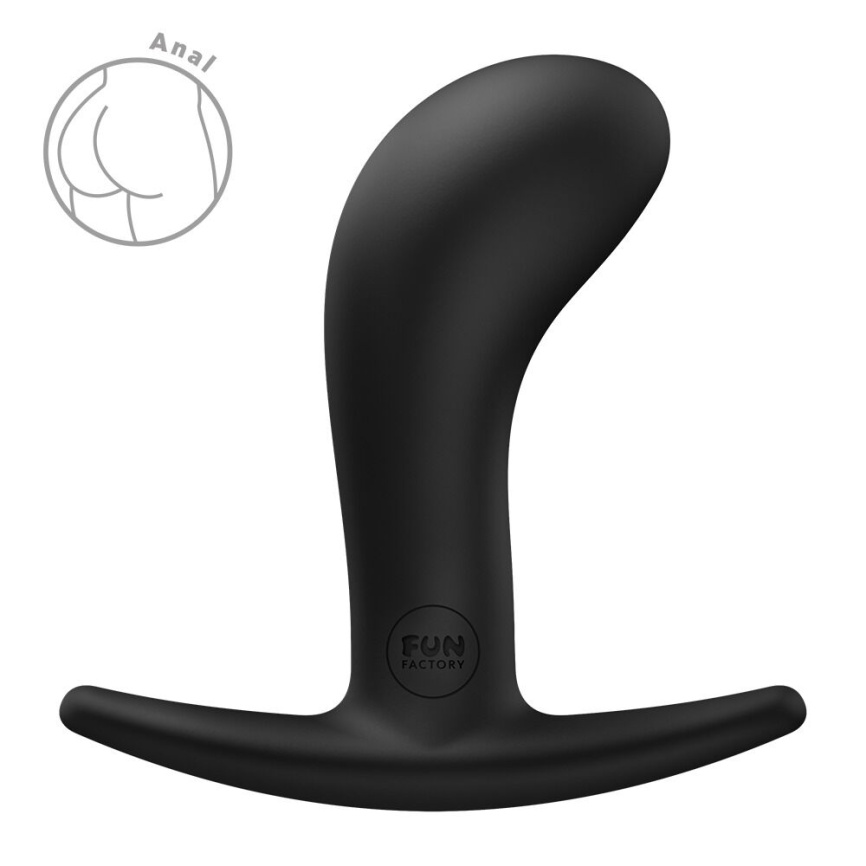 Анальна пробка Fun Factory BOOTIE M Black, діаметр 3,3 см, тонкий обмежувач фото 1