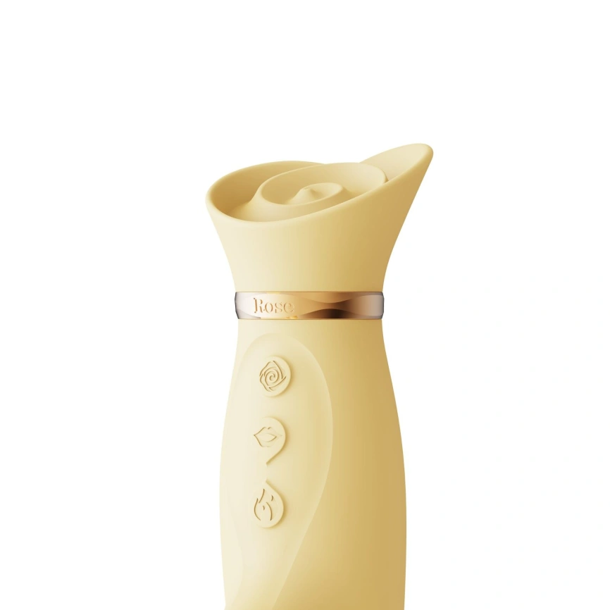 Вибратор с подогревом и вакуумной стимуляцией клитора Zalo - ROSE Vibrator Lemon Yellow фото 2