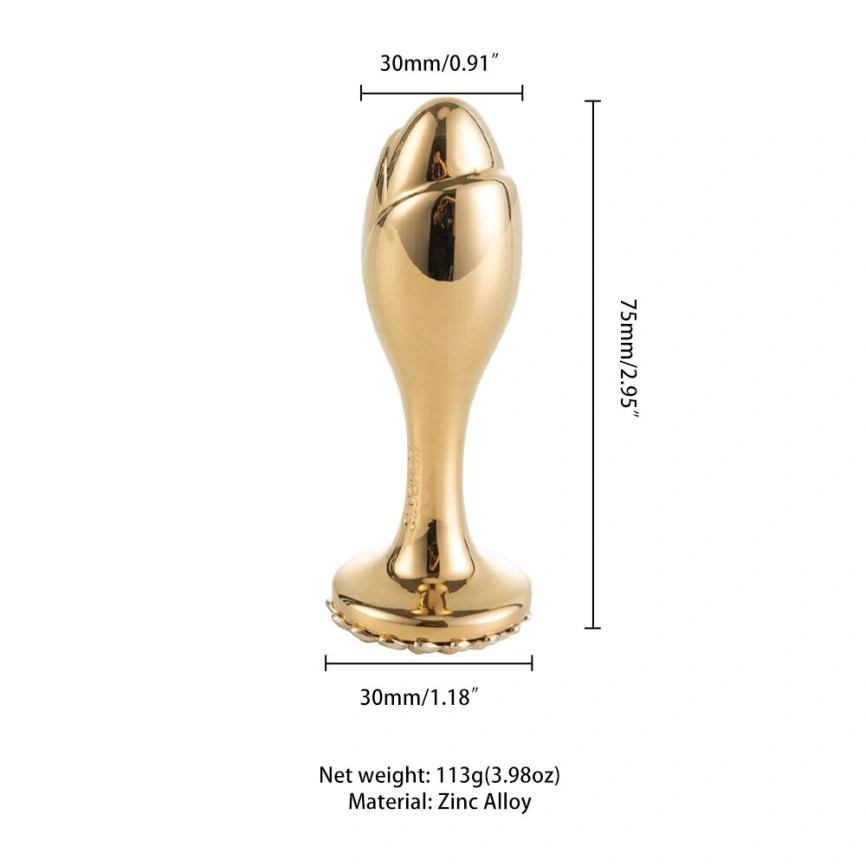 Металлическая анальная пробка LOCKINK SEVANDA Pearl Rose-shape Anal Plug, с искусственной жемчужиной фото 5