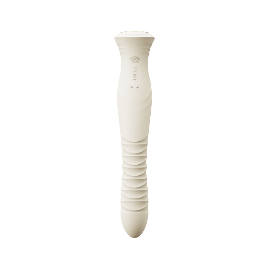 Смарт пульсатор-кролик з вібрацією Zalo Mose 2 Ivory White, підігрів до 42 °C, кристал Swarovski фото 8