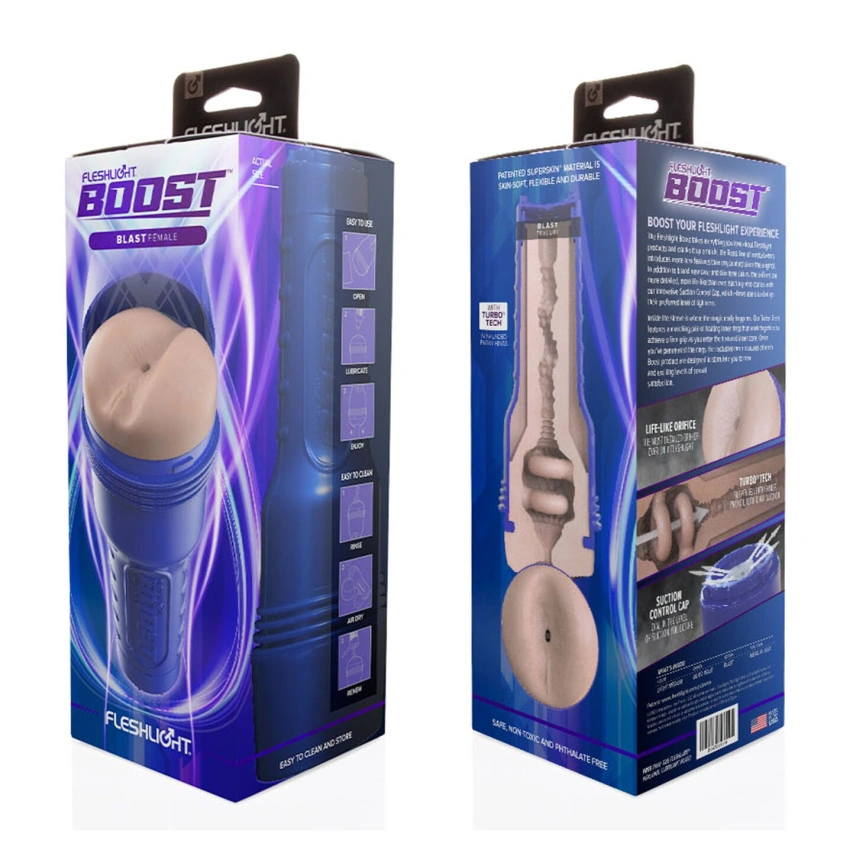 Мастурбатор-попка Fleshlight Boost Blast Female Light Medium Flesh, плавающие кольца Turbo Tech фото 4