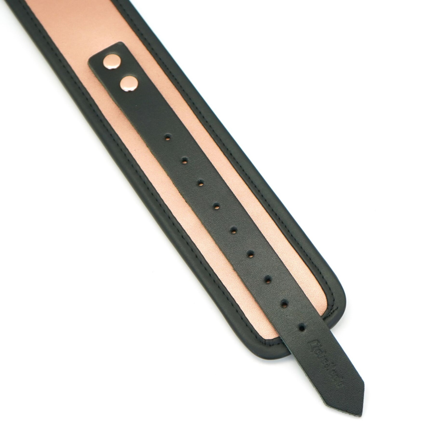 Широкий нашийник з повідцем Liebe Seele Rose Gold Memory Collar with Leash, натуральна шкіра фото 8