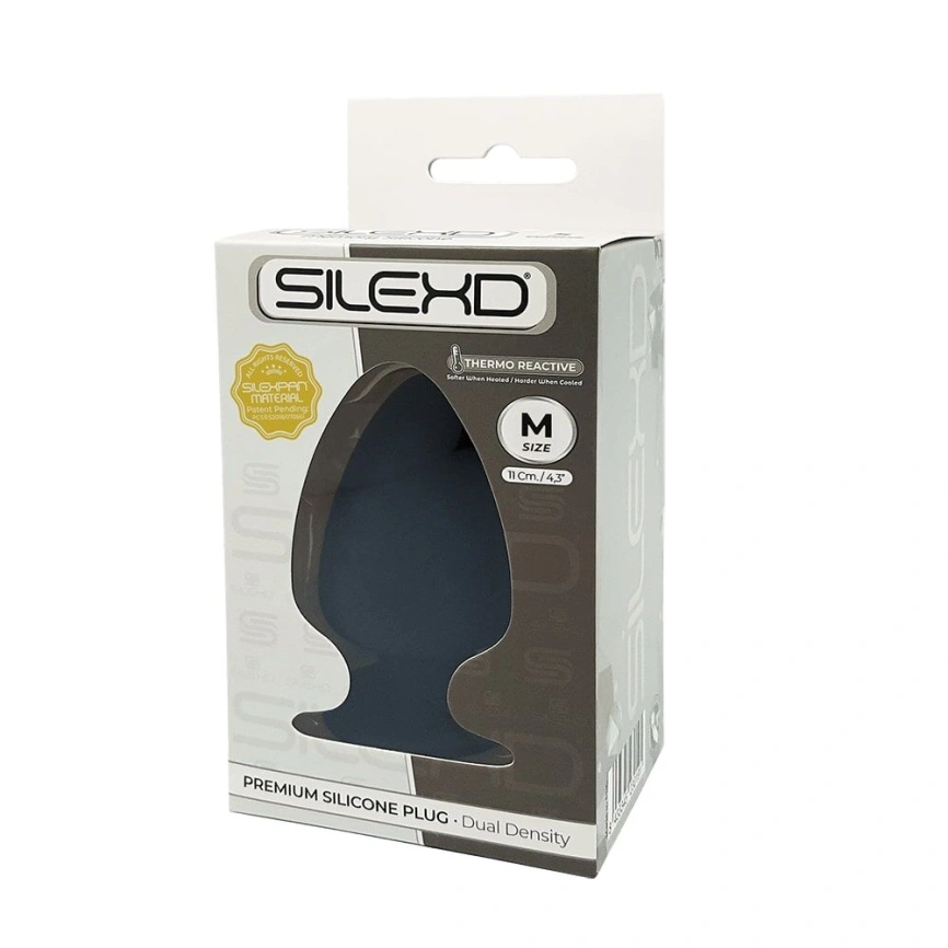 Анальная пробка SilexD (Model 1 size M) двухслойная, силикон+Silexpan, диаметр 6,2 см фото 3