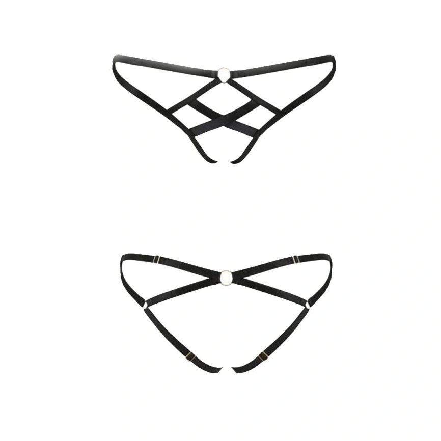 Трусики из стреп Passion Exclusive NICKY THONG XXL/XXXL, black фото 8