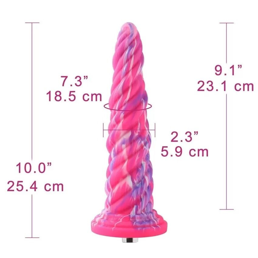 Фалоімітатор для секс-машин Hismith Awl Shape Silicone Dildo Monster Series, кріплення KlicLok фото 2