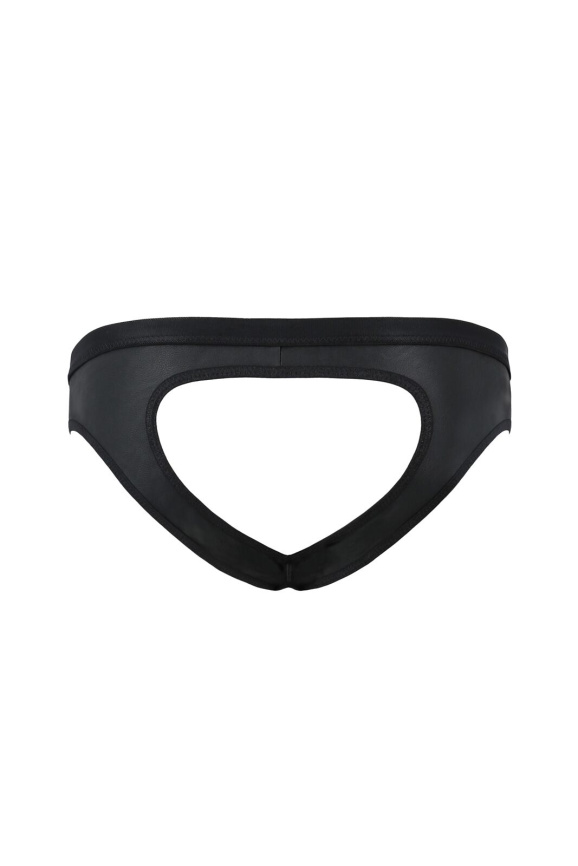 Чоловічі сліпи з вирізами Passion 041 SLIP JOE XXL/XXXL Black, екошкіра, відкриті сідниці фото 4