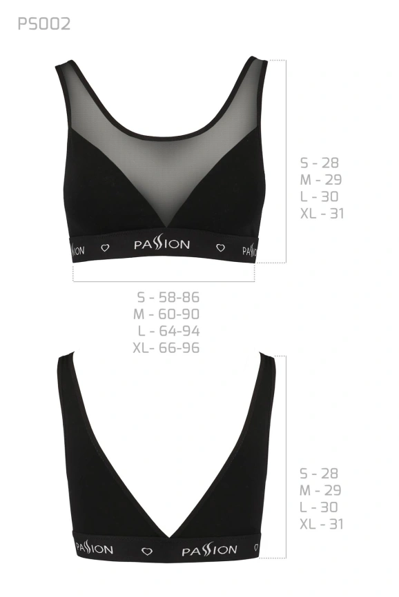 Топ с прозрачной вставкой Passion PS002 TOP S, black фото 3