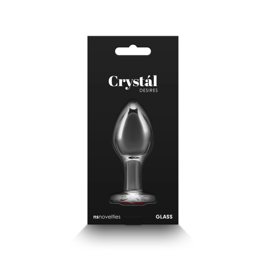 Стеклянная анальная пробка NS Novelties Crystal - Desires - Red Heart - Medium фото 4