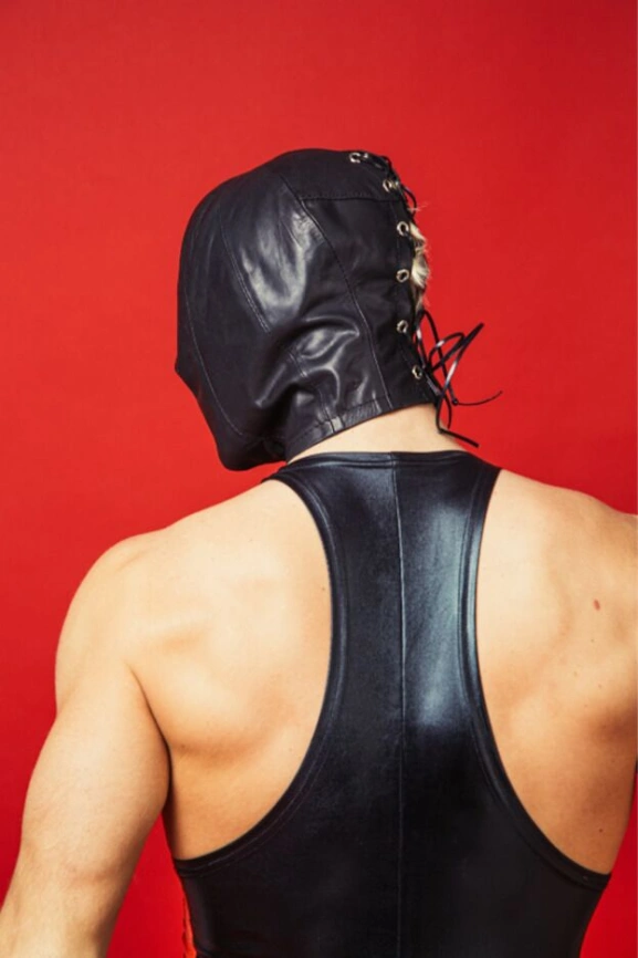 Закрытый кожаный капюшон D&A Deprivation mask Leather фото 2