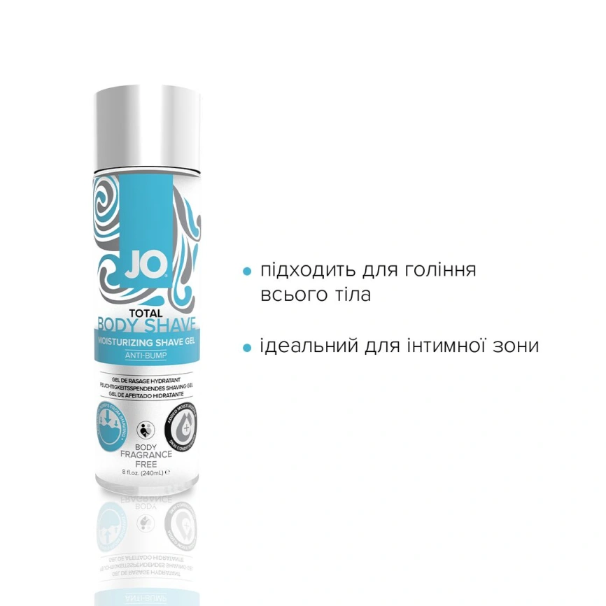 Гель для бритья JO TOTAL BODY — Anti-bump Intimate Shaving Gel (240 мл) увлажняющий фото 4