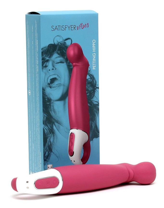 Потужний вібратор Satisfyer Vibes Petting Hippo з гнучким стовбуром, літій силікон, 12 режимів фото 4