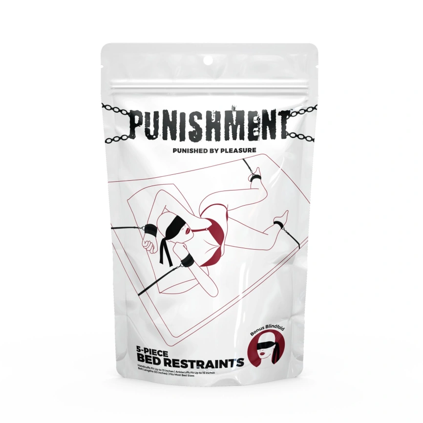 Растяжка на кровать Punishment - 5-Piece Bed Restraint Kit – Black фото 5