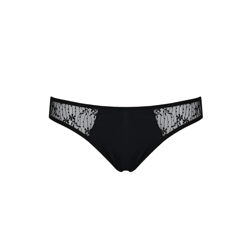 Трусики-слипы с кружевной сеточкой Passion DINA THONG XXL/XXXL, black фото 11