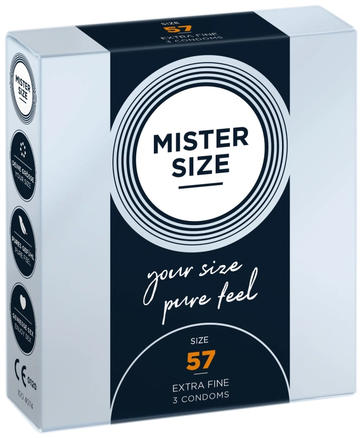 Презервативы Mister Size - pure feel - 57 (3 condoms), толщина 0,05 мм фото 1