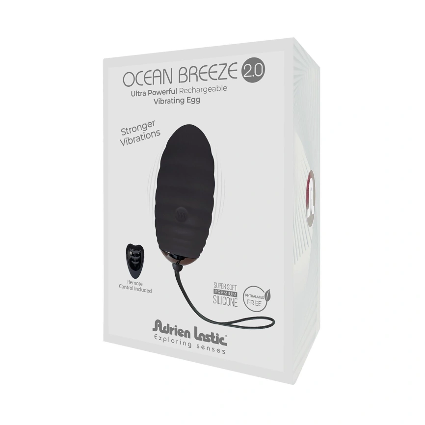 Виброяйцо Adrien Lastic Ocean Breeze 2.0 Black, пульт ДУ, очень мощный мотор, 10 виброрежимов фото 4