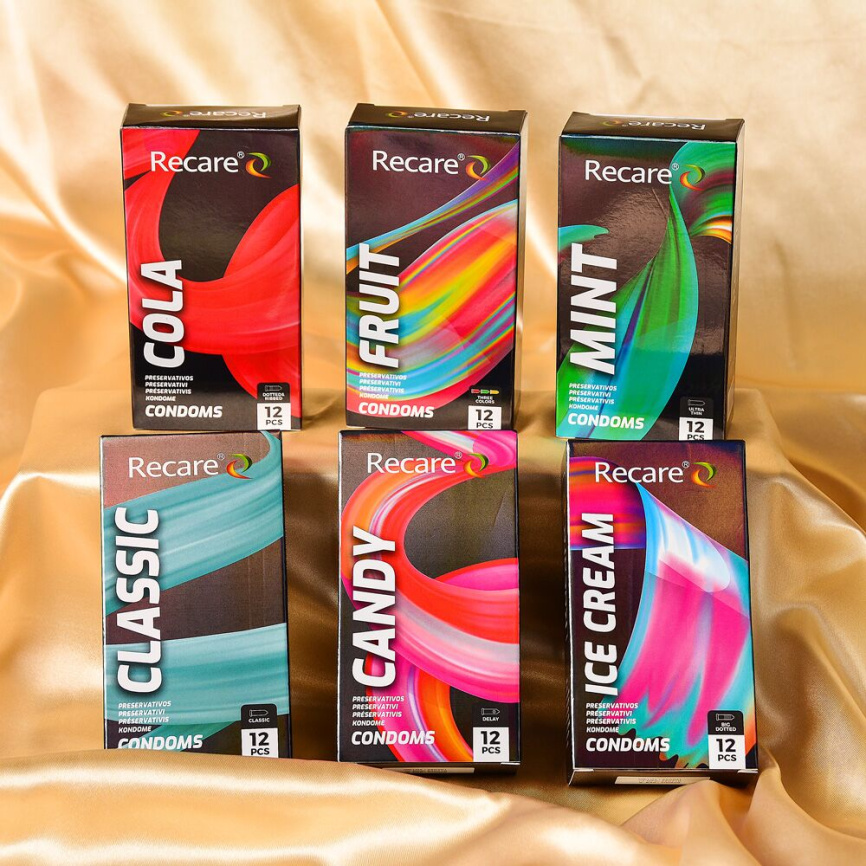 Презервативи Holographic Recare Ice Cream Big Dotted Condoms 12 шт, з пухирцями, аромат: морозиво фото 7
