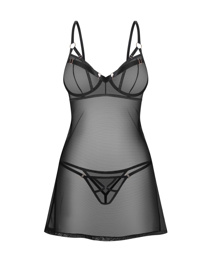 Сорочка Obsessive Euridia chemise & tanga M/L фото 2