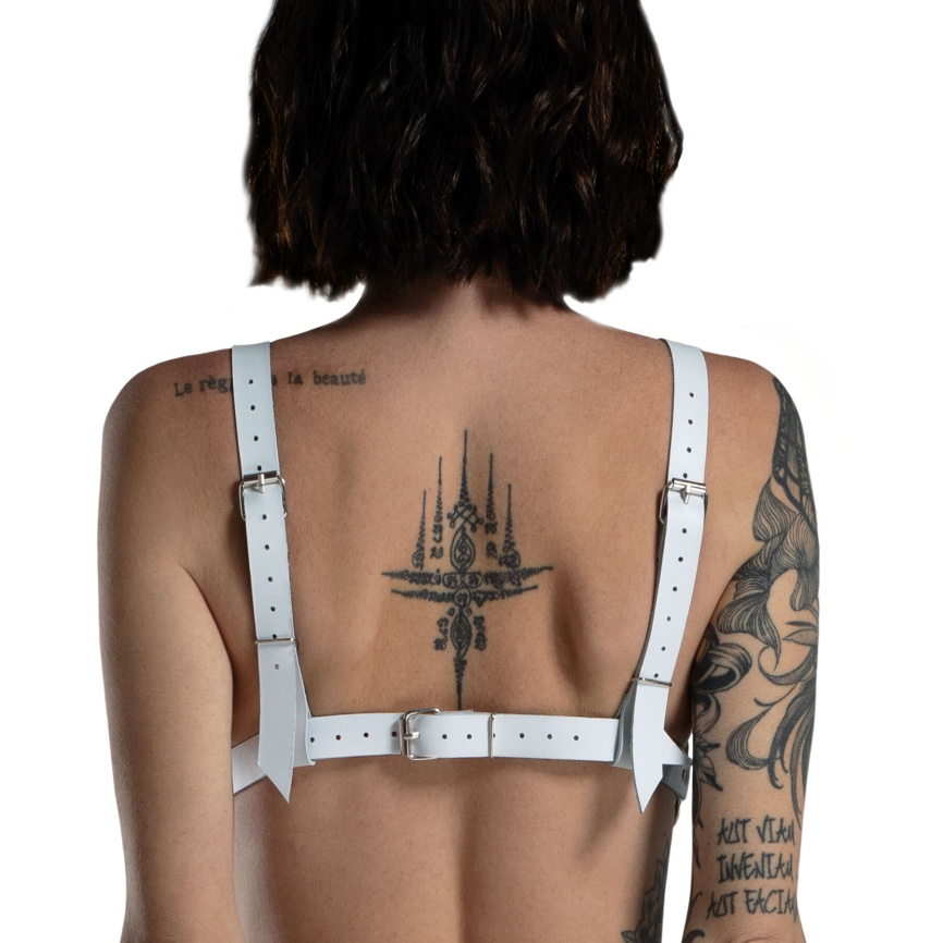 Ліф з натуральної шкіри Feral Feelings - Bikini Top White фото 3