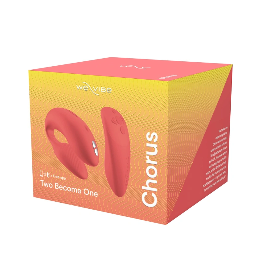 Смарт-вибратор для пар We-Vibe Chorus Crave Coral, сенсорное управление вибрациями сжатием пульта фото 9