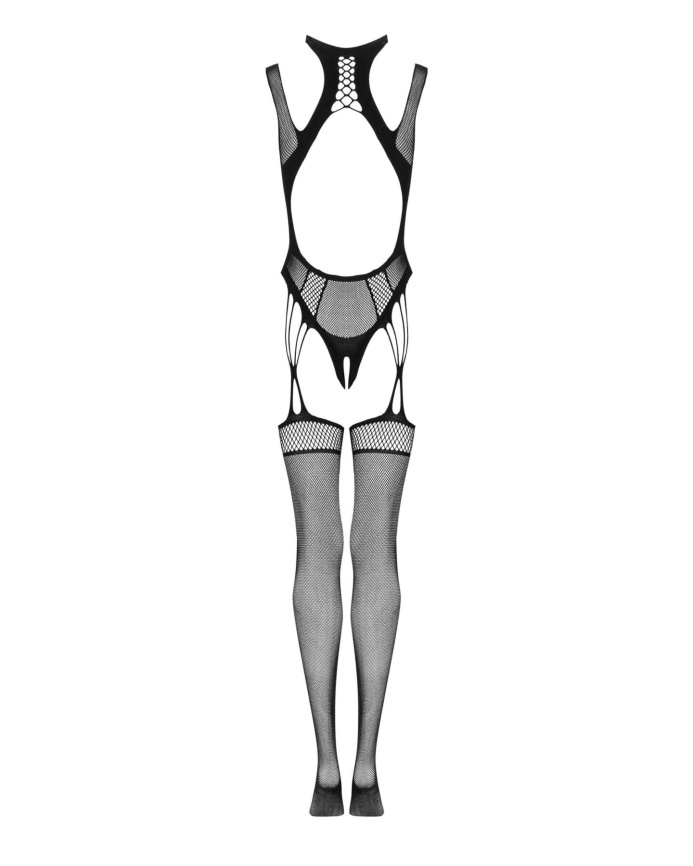 Ажурний бодістокінг з отворами Obsessive Bodystocking G327 black S/M/L, комбінезон, з доступом фото 6