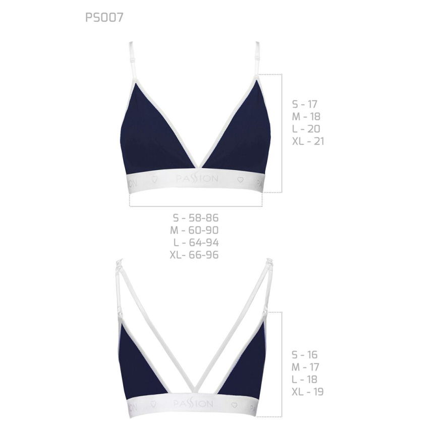 Спортивний топ з подвійними бретелями Passion PS007 TOP S, navy blue фото 6