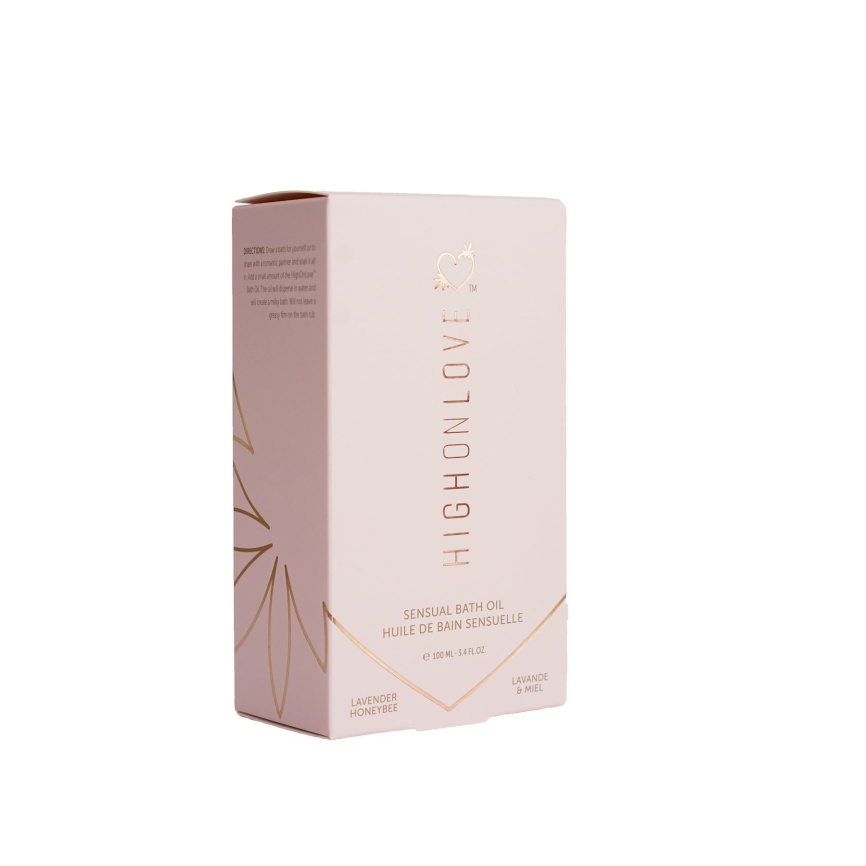 Преміальна олія для ванн HighOnLove Bath Oil - Lavender Honeybee (100 мл) з маслом насіння конопель фото 3