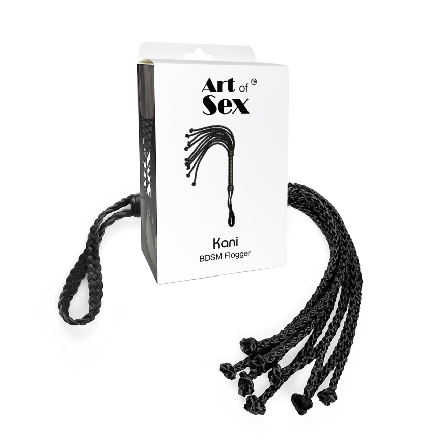 Ажурний батіг Кішка з екошкіри Art of Sex - Kani, колір чорний фото 3