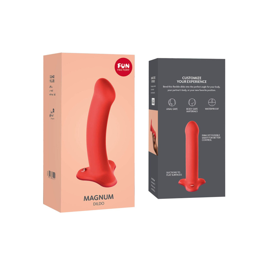 Фалоімітатор Fun Factory MAGNUM, помаранчевий, дуже гнучкий, довжина 18,3 см, діаметр 3,7 см фото 6