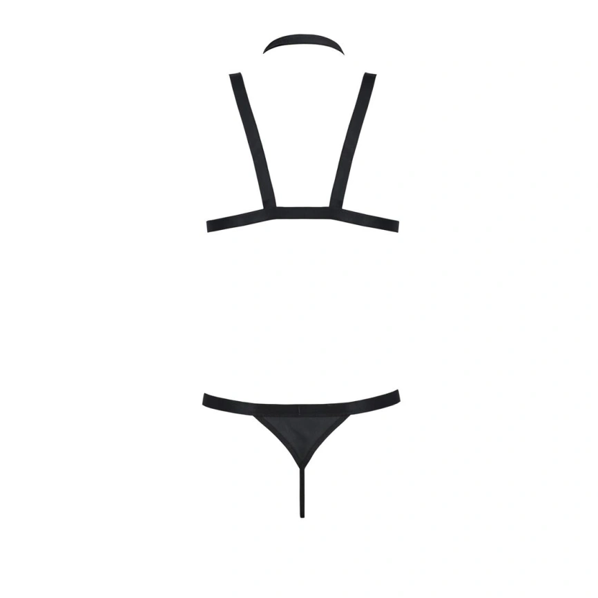 Комплект мужского белья из стреп Passion 039 SET ANDREW S/M Black, стринги, шлейка фото 12