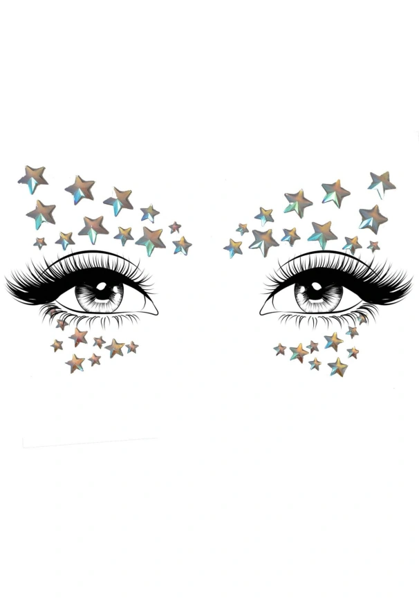 Украшение-звездочки для тела Leg Avenue Celeste face jewels sticker, наклейки, светятся в темноте фото 2