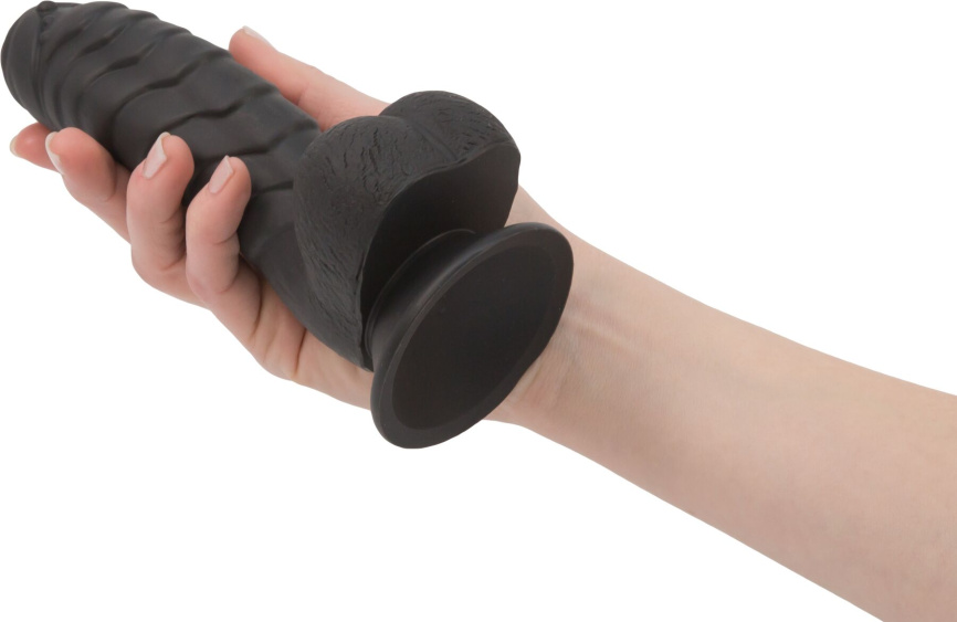 Фалоімітатор ADDICTION Ben 7" Dildo With Balls Black, віброкуля в подарунок фото 6