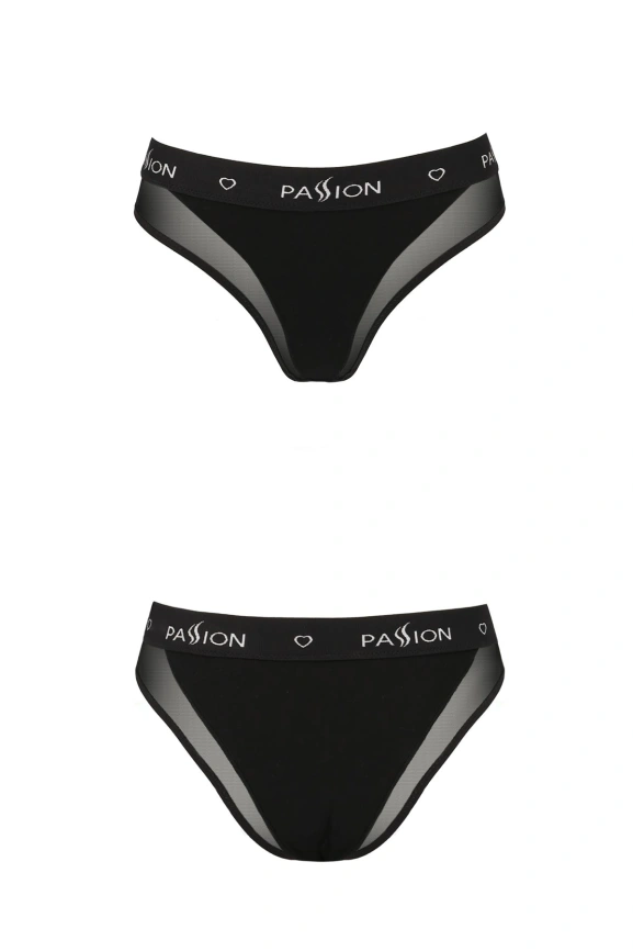 Трусики с прозрачной вставкой Passion PS002 PANTIES M, black фото 4