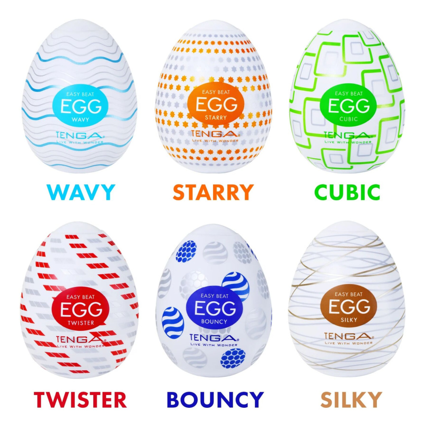 Набір мастурбаторів-яєць Tenga Egg Standard 3 Pack 1 (Wavy, Starry, Cubic) фото 6