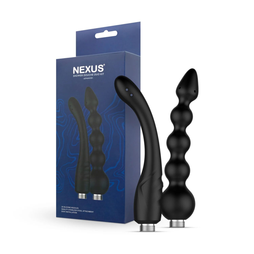 Набір анальних насадок для душу Nexus Advanced Shower Douche Duo Kit – Black, 2 шт фото 8