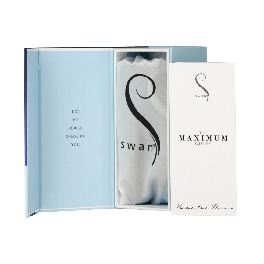 Віброкуля Swan Maximum + Comfy Cuff Blue, суперпотужна, різна інтенсивність, силіконова манжета фото 7