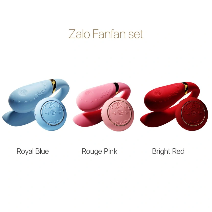 Смартвибратор для пар Zalo — Fanfan set Royal Blue, пульт ДУ фото 15