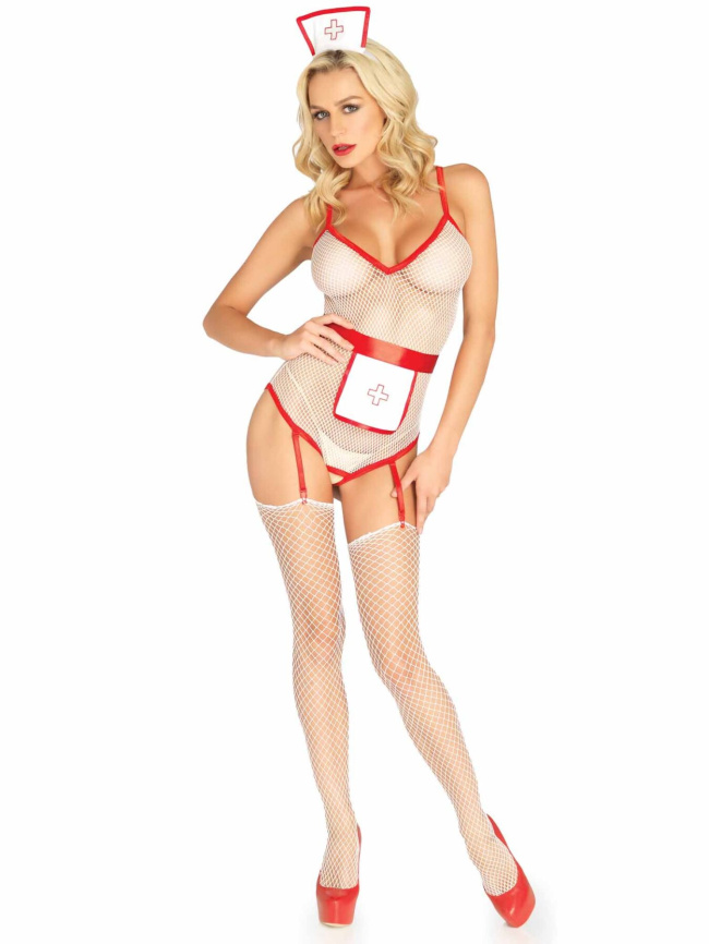 (SALE) Костюм медсестри Leg Avenue Roleplay TLC Nurse One size White фото 3