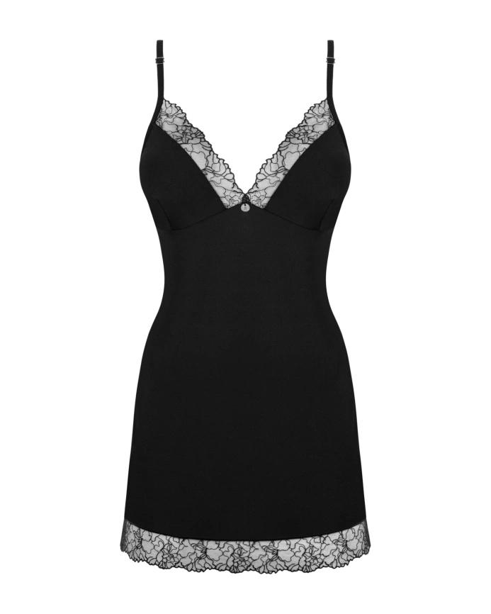 Сорочка и трусики Obsessive Bella Rou chemise & thong XS/S фото 3