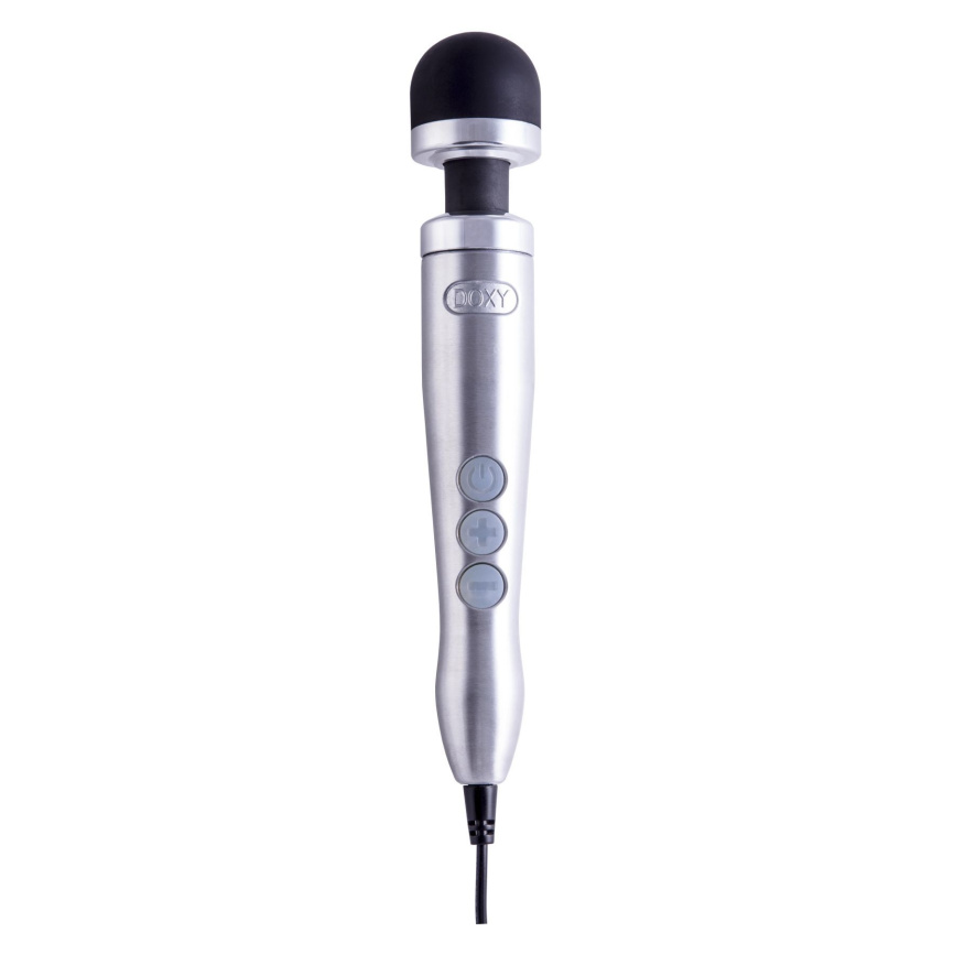 Вібромасажер DOXY Die Cast 3 Silver (Satin), дуже потужний, живлення 220В, металевий корпус фото 1