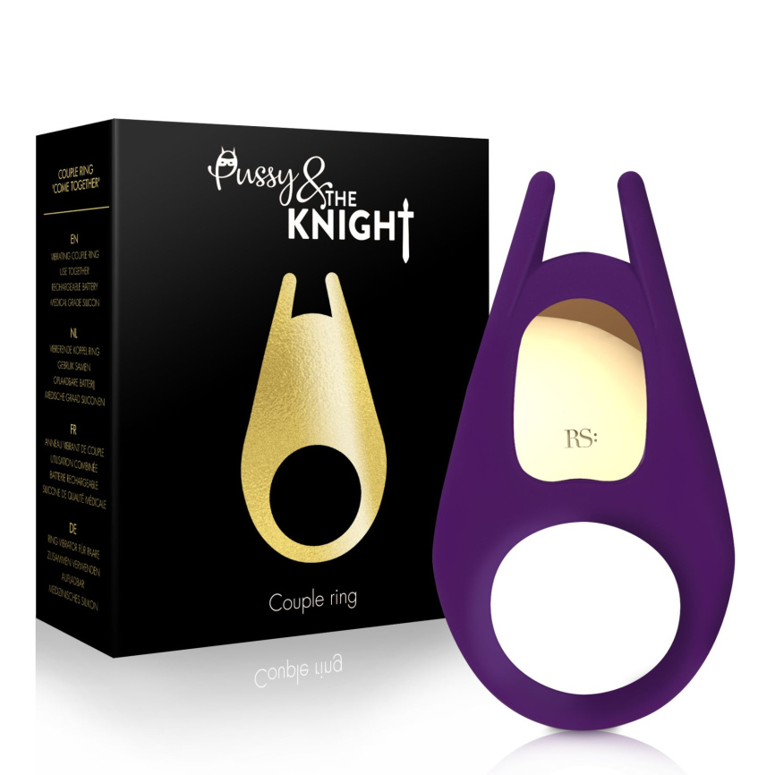 Ерекційне віброкільце Rianne S: The Pussy & The Knight Couple Ring, 10 режимів роботи, мед силікон фото 1