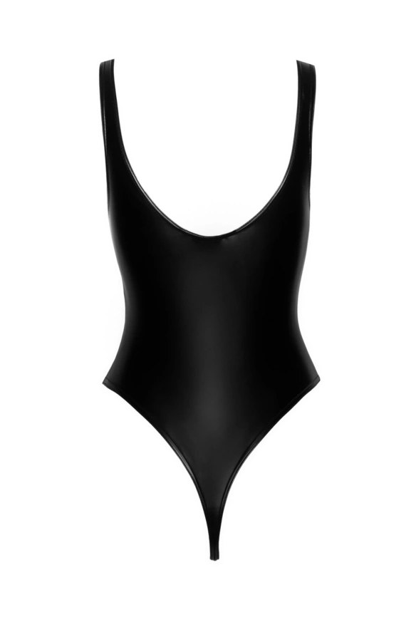 Боди с мокрым эффектом Noir Handmade F244 Powerwetlook body with high cut bottom hem, S фото 5