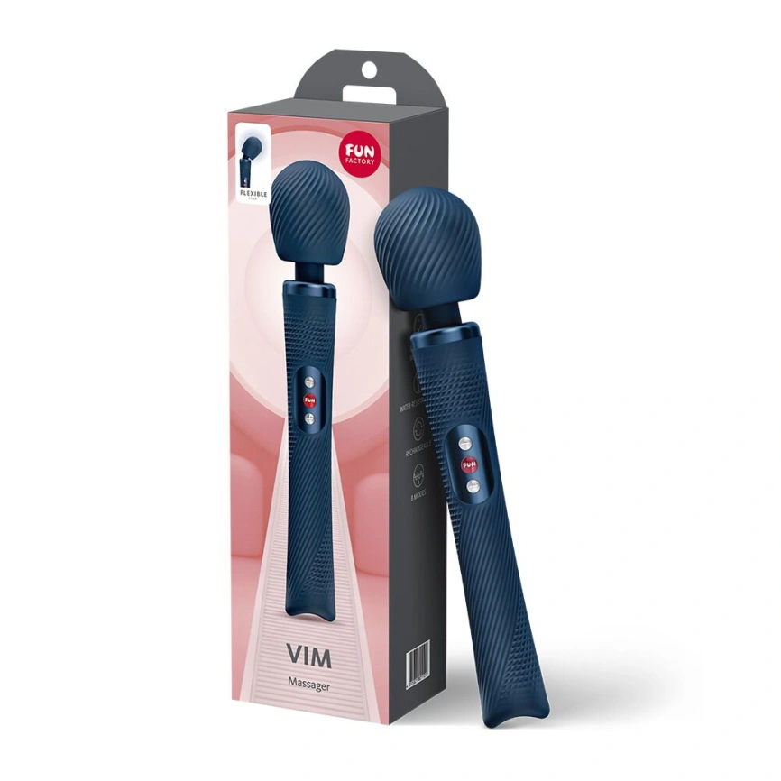 Вибромассажер Fun Factory VIM Vibrating Wand Nightblue, супермощный и легкий, до 6 часов работы фото 6