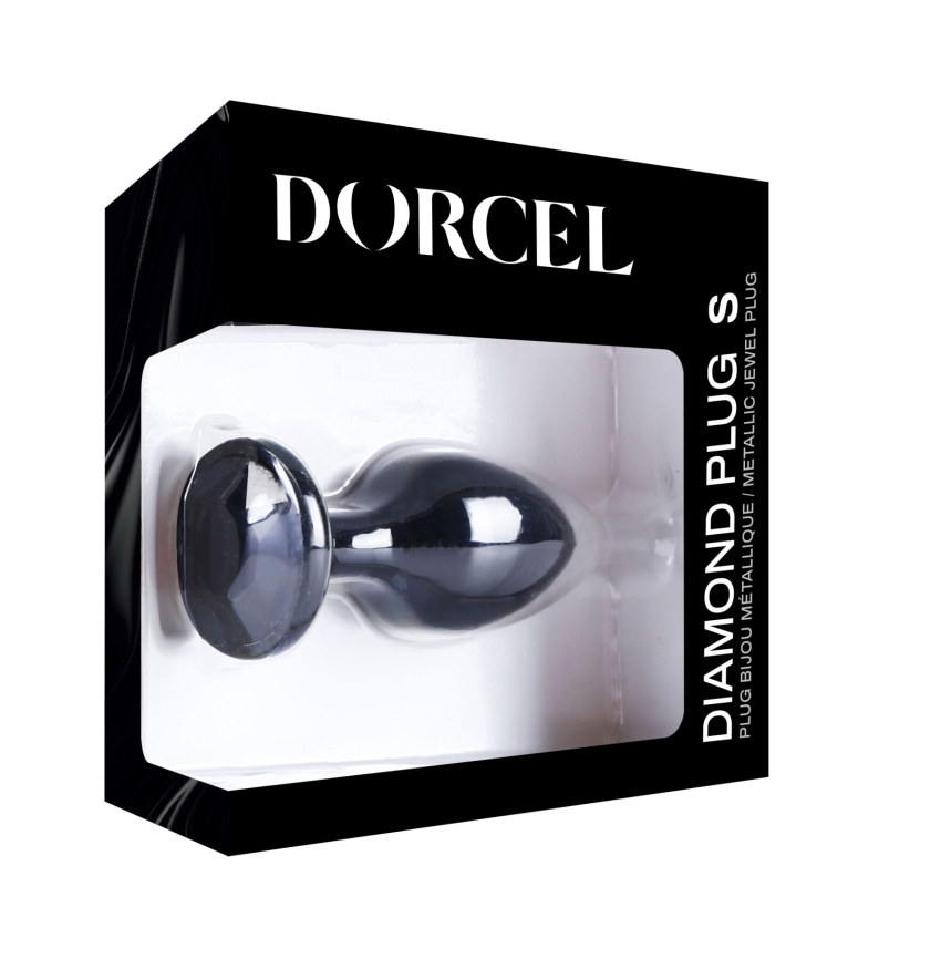 Металева анальна пробка з кристалом Dorcel Diamond Plug Black S фото 7