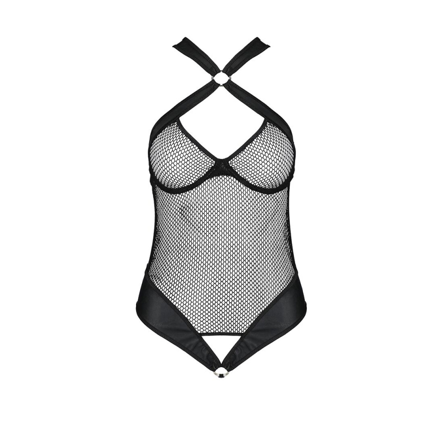 Сітчастий боді з халтером Passion Amanda Body S/M, black фото 3