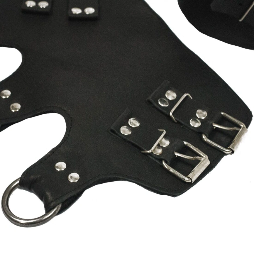 Поножи-манжеты для подвеса за ноги Art of Sex – Leg Cuffs For Suspension, черные, натуральная кожа фото 8