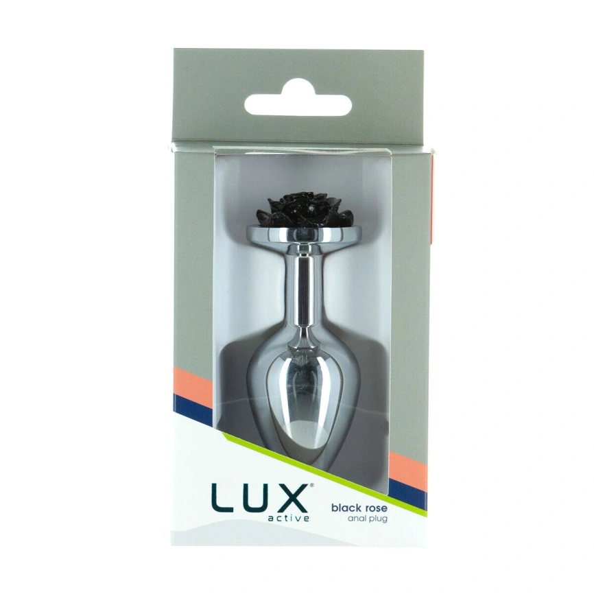 Металлическая анальная пробка Lux Active с розой - Rose Anal Plug - Black, вибропуля в подарок фото 5